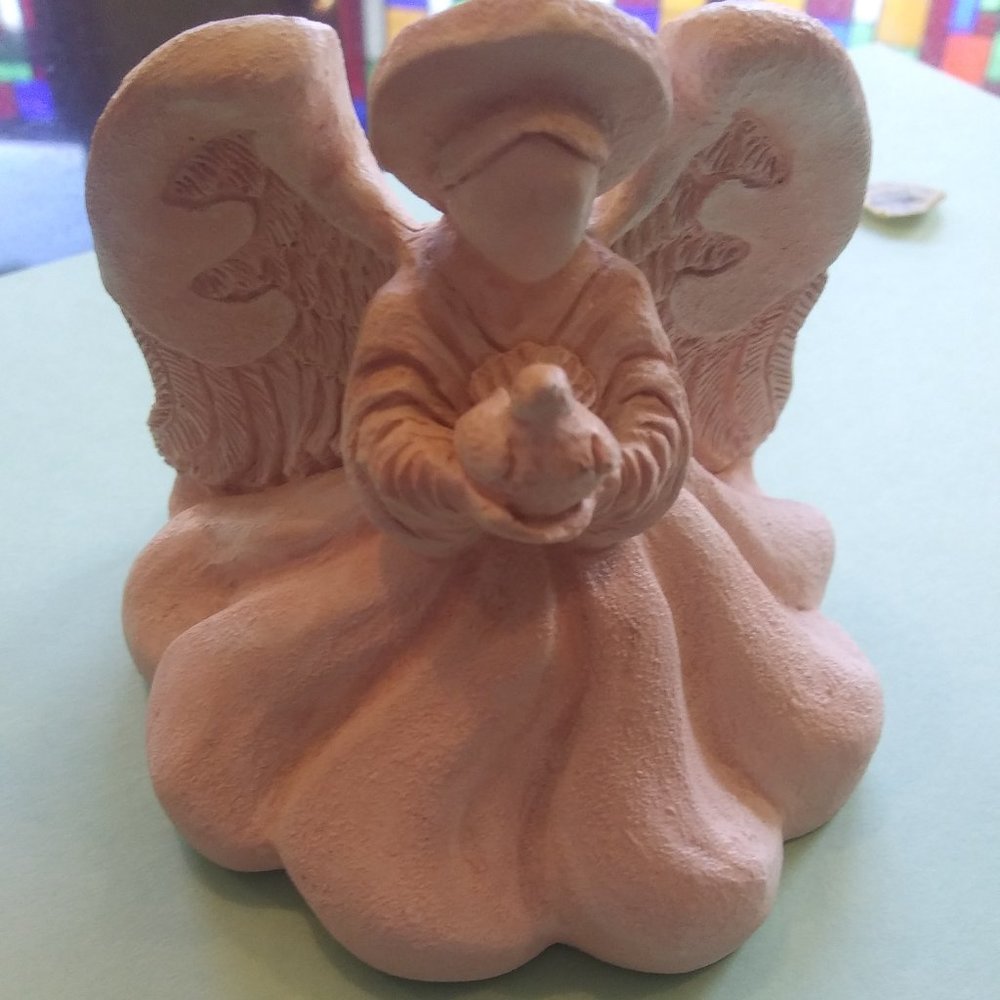 Vintage  united design corp USA candle lights angel with dove bird #cl-0…